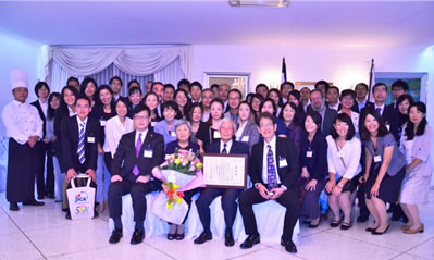 Diplomáticos, voluntarios, colaboradores de Jica y otros miembros de la comunidad japonesa, acompañaron en la celebración al Sr. Haruo Iwasawa