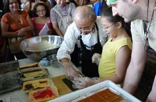 demostración de comida japonesa